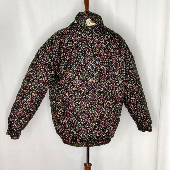 FARM RIO Puffer Jacket M Reversible Borogodo Metallic Floral Tropical Winter - Picture 11 of 15